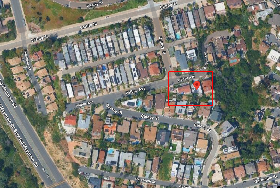 Aerial neighborhood map — 2425 Wilbur Ave, San Diego